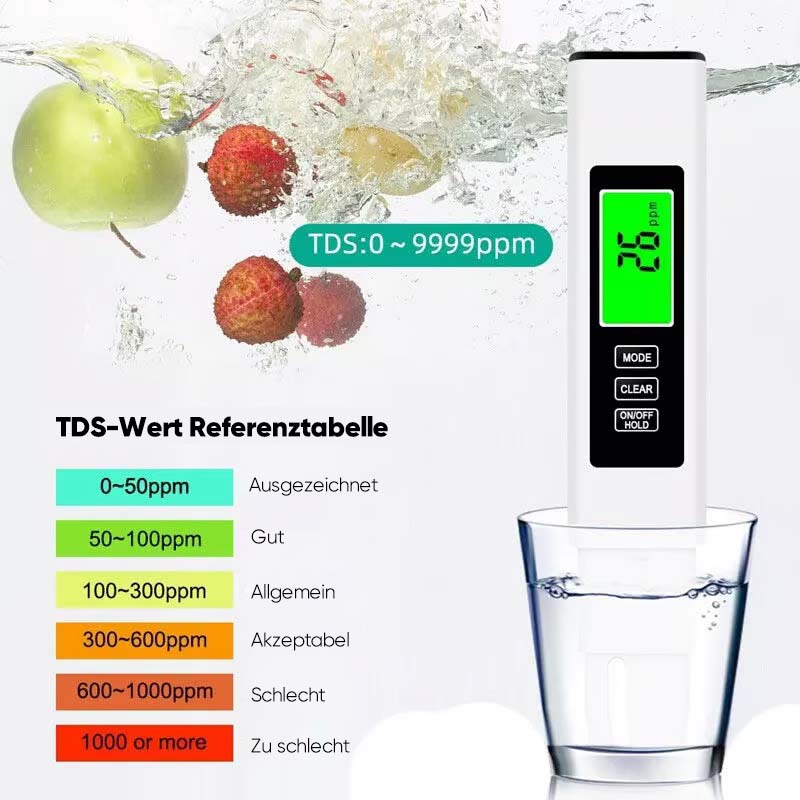 Neues 4-in-1 TDS Messgerät Digitaler Wasser Tester