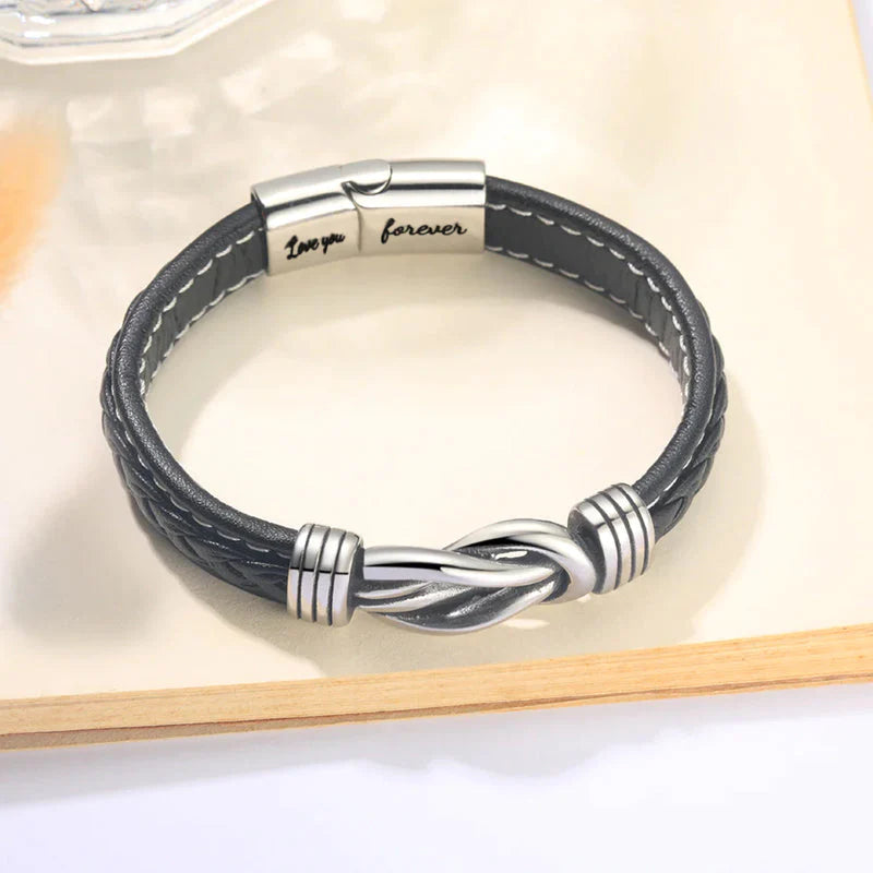 Für immer miteinander verbunden Geflochtenes Lederarmband
