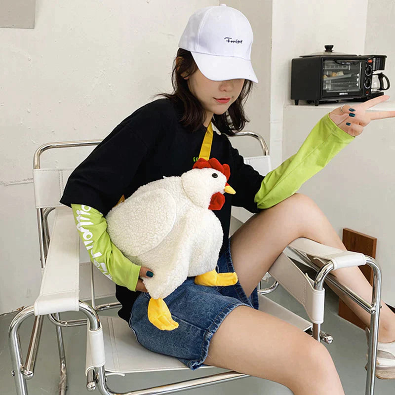 Großes Hahn Plüsch Tasche