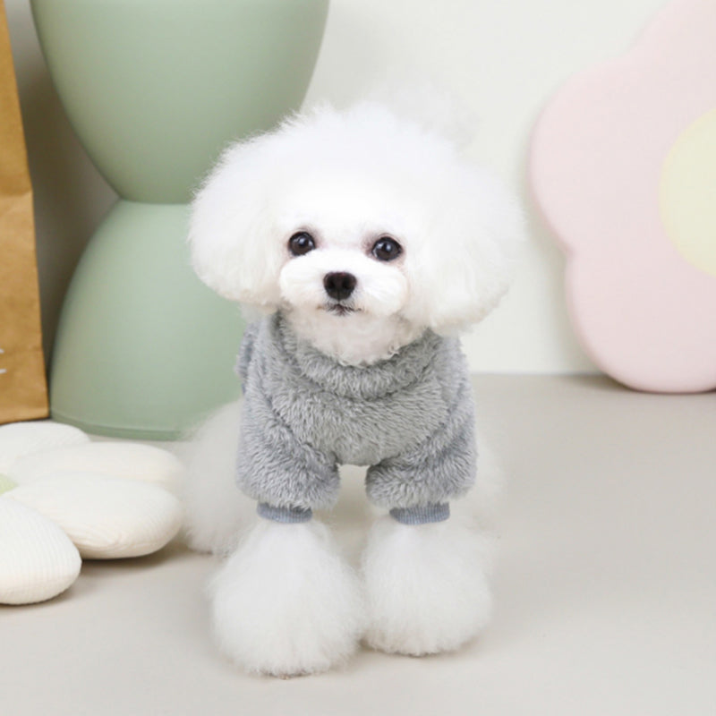Elastischer Fleece-Overall für Haustiere mit Zugring
