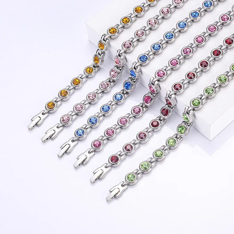 Titanstahl Strasssteinen Armband