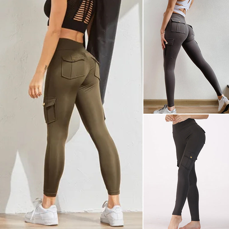 Sexy Stretch-Leggings mit Taschen für Damen