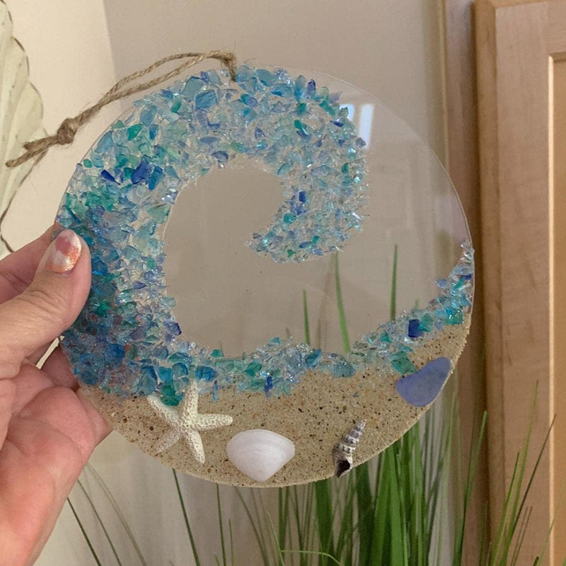 Meeresglas-Sonnenfänger – Ocean Crashing Wave Strandornament