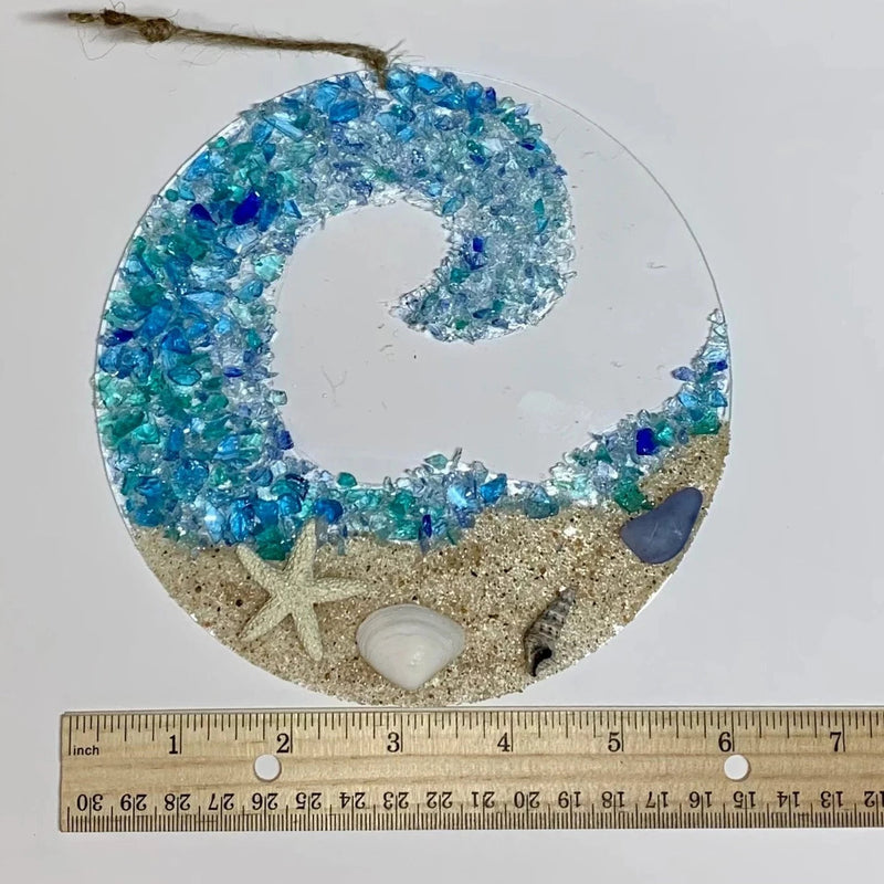 Meeresglas-Sonnenfänger – Ocean Crashing Wave Strandornament