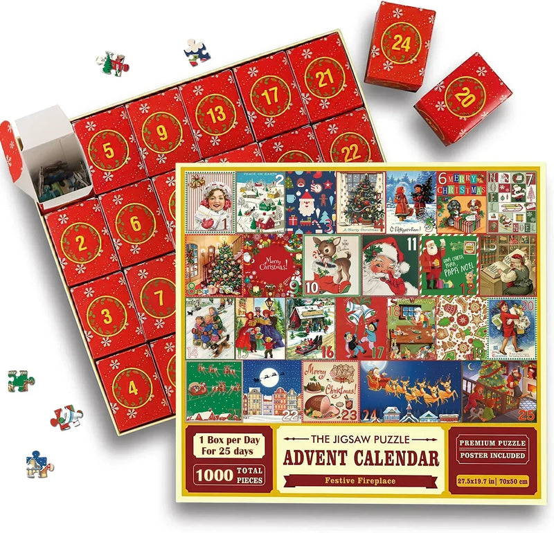 Weihnachts-Adventskalender-Puzzle 1000teilig