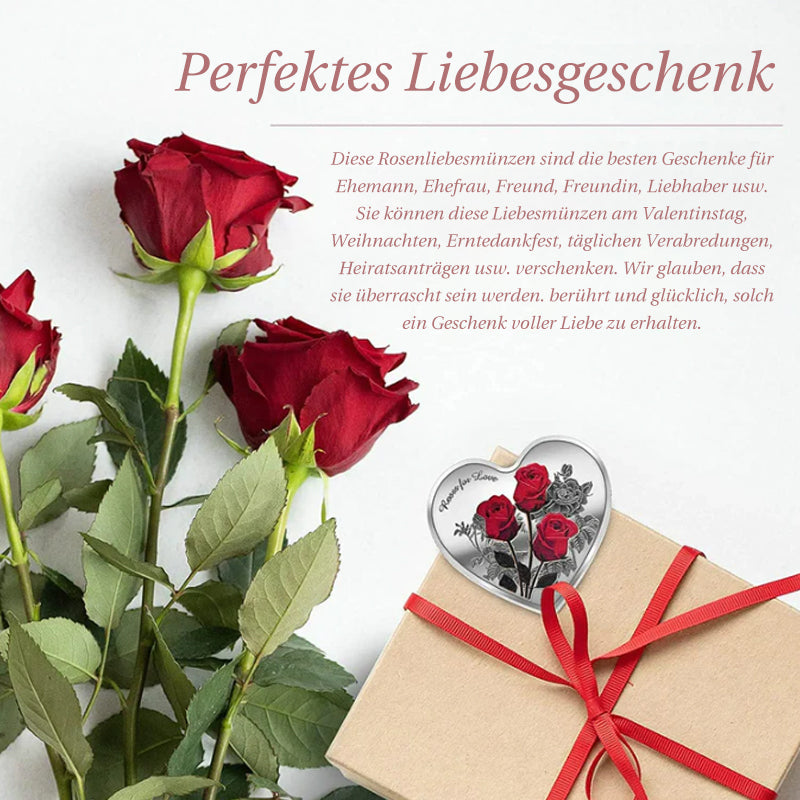 Schöne Herzliebesmünze mit Rosen