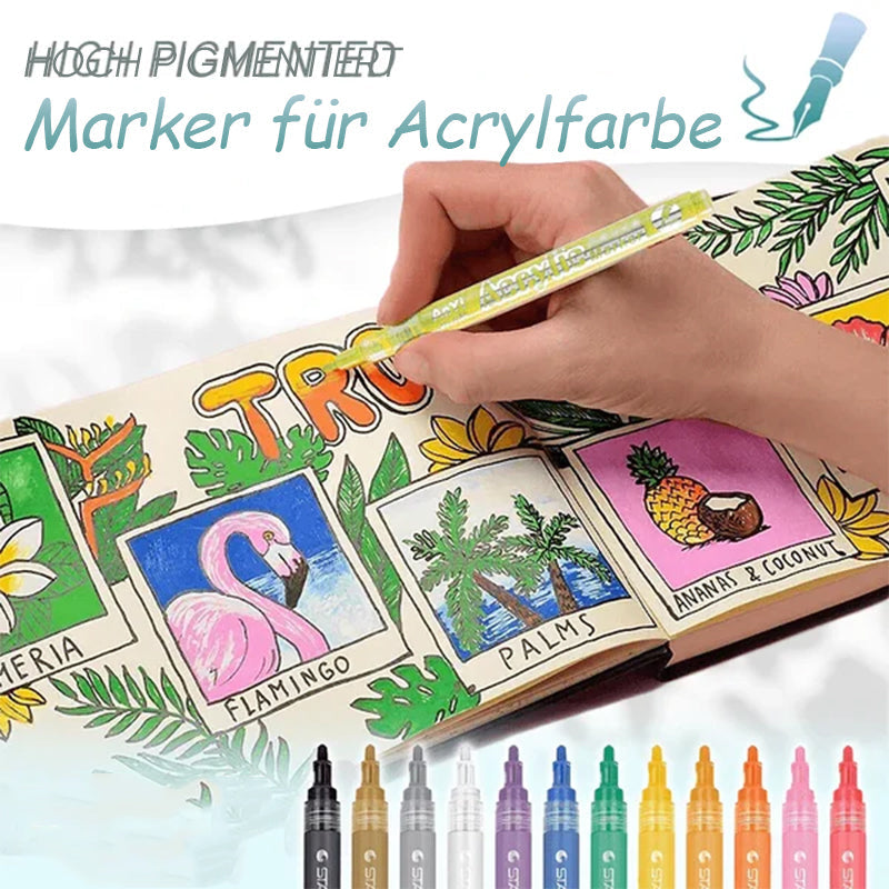 Hochpigmentierte Acrylfarben-Marker