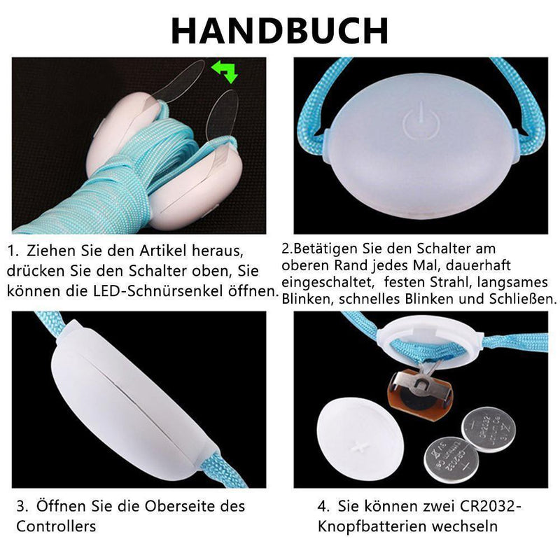 LED Blinkende Schnürsenkel - 7 Farben & 3 Modi Für Coole Style-Akkzente