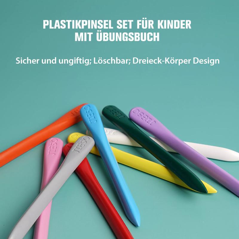 Kindertagsgeschenke Plastikpinsel Set für Kinder mit Übungsbuch