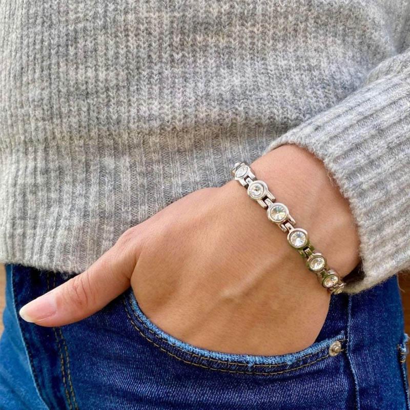 Titanstahl Strasssteinen Armband