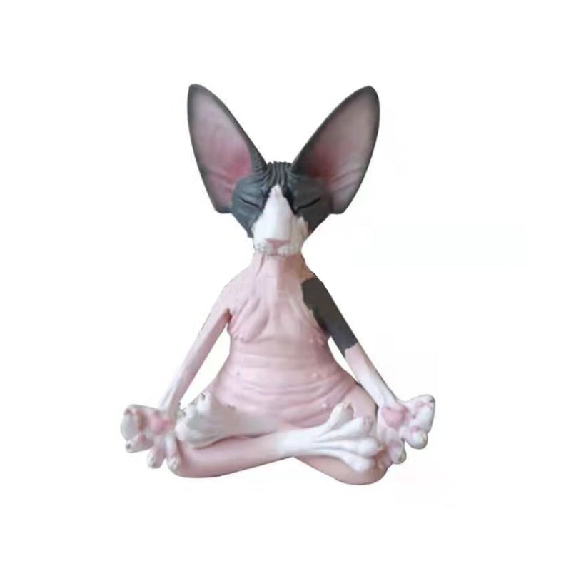 Sphynx Katze Yoga Statue