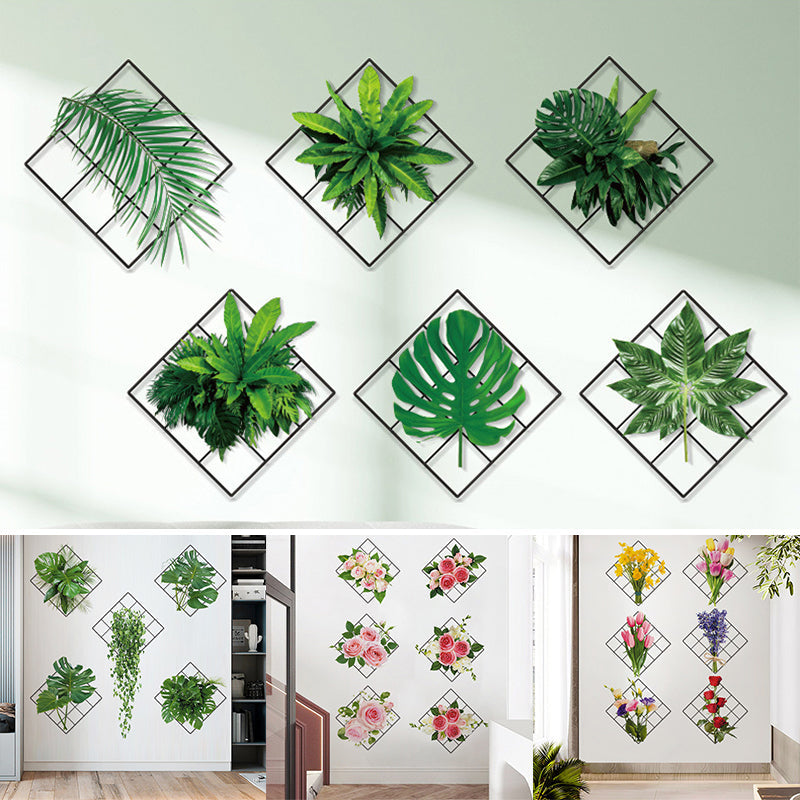 3D Grünen Pflanzen Wandaufkleber
